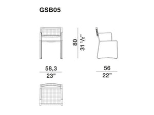 Green point dining chair with arms