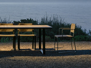 Green point dining chair with arms