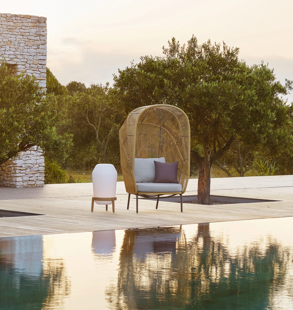 Rilly Cocoon chair + footstool - Clearance Item