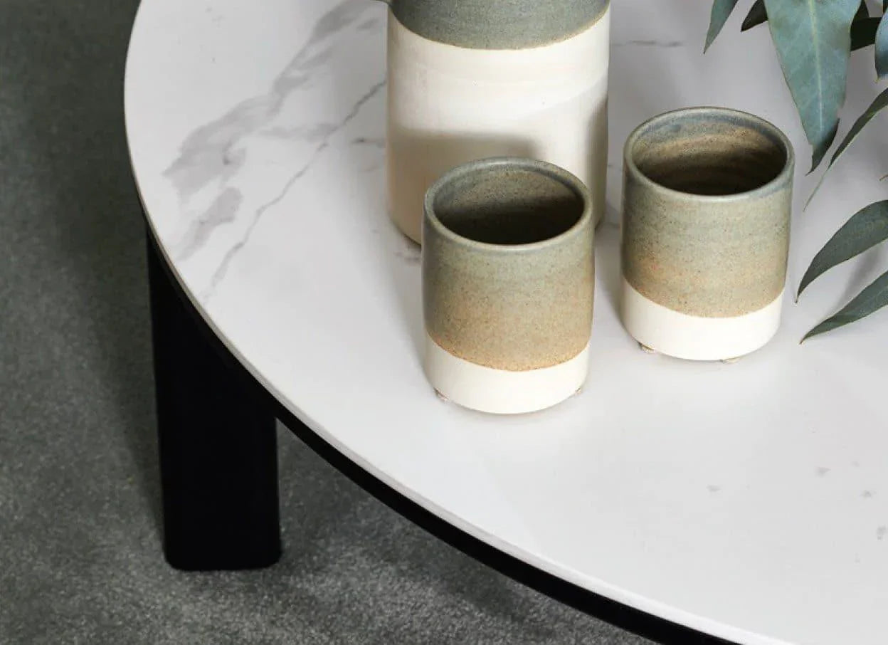 Otway Round Coffee Tables Porcelain - Indoor Furniture