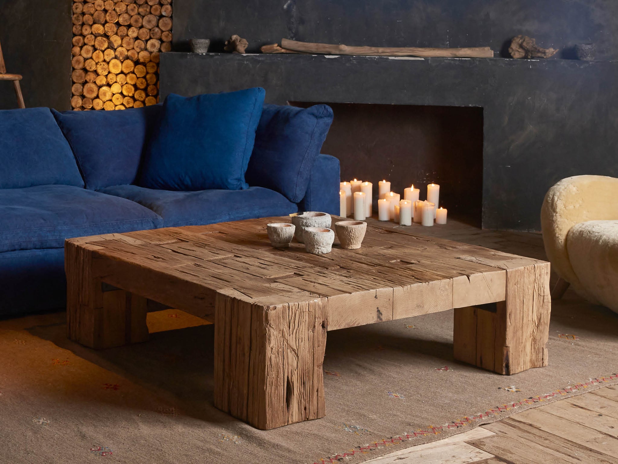 Wood Beam Table Amazon.com: 40" Reclaimed Barn Beam Coffee Table U